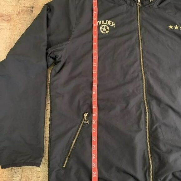PELE Soccer Embroidered Zippered Windbreaker Warmup Jacket With Hood XL - Picture 3 of 10